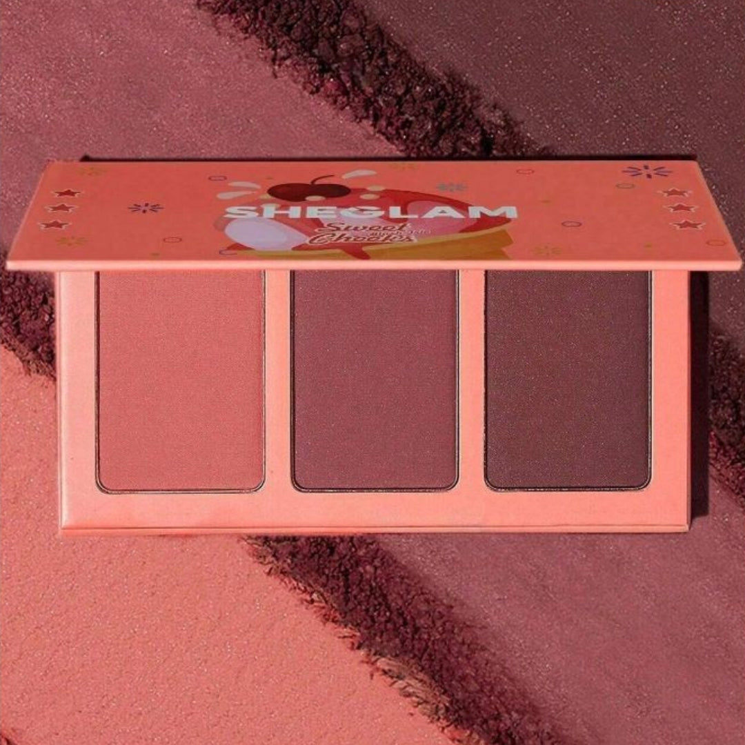 SheGlam blush palette on vanity table Egypt