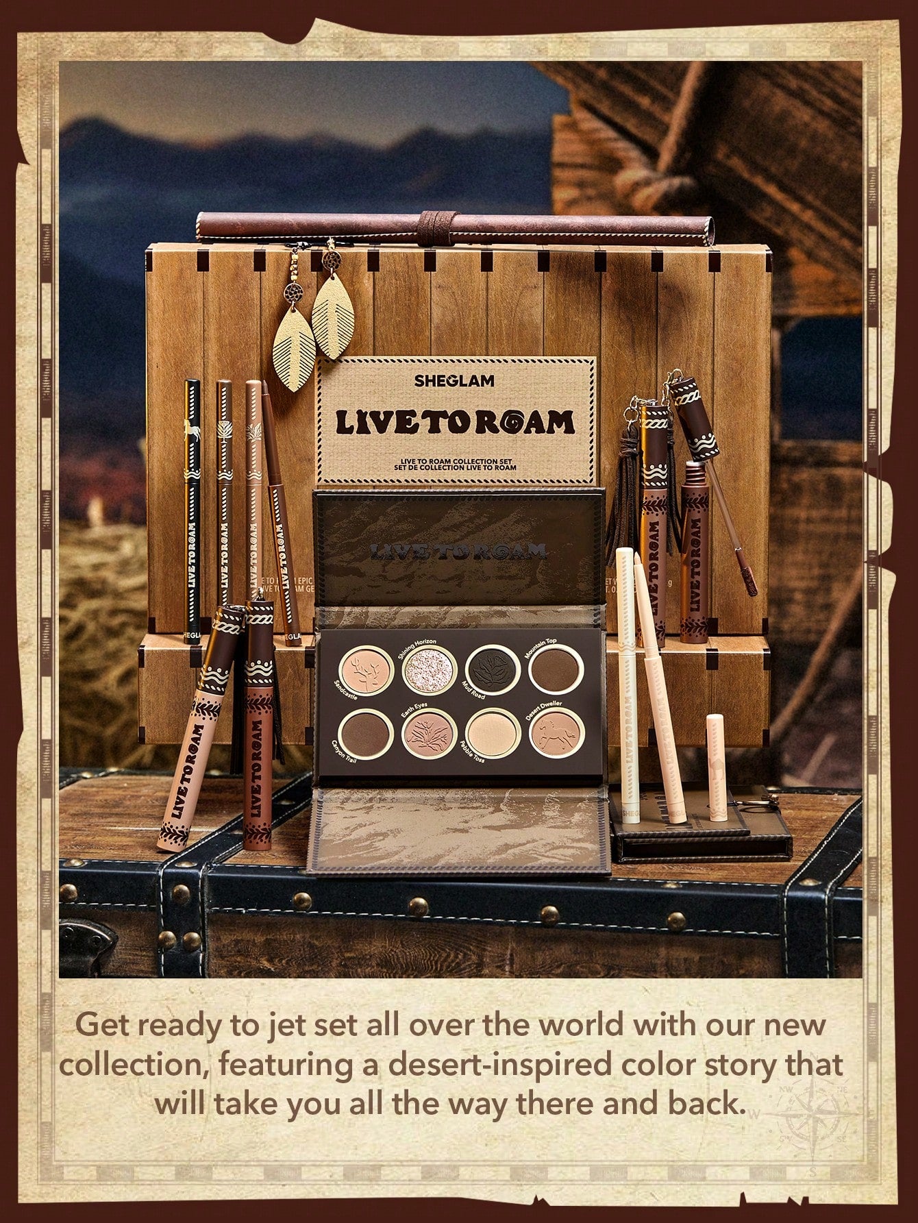 SHEGLAM Live To Roam Palette swatches on skin