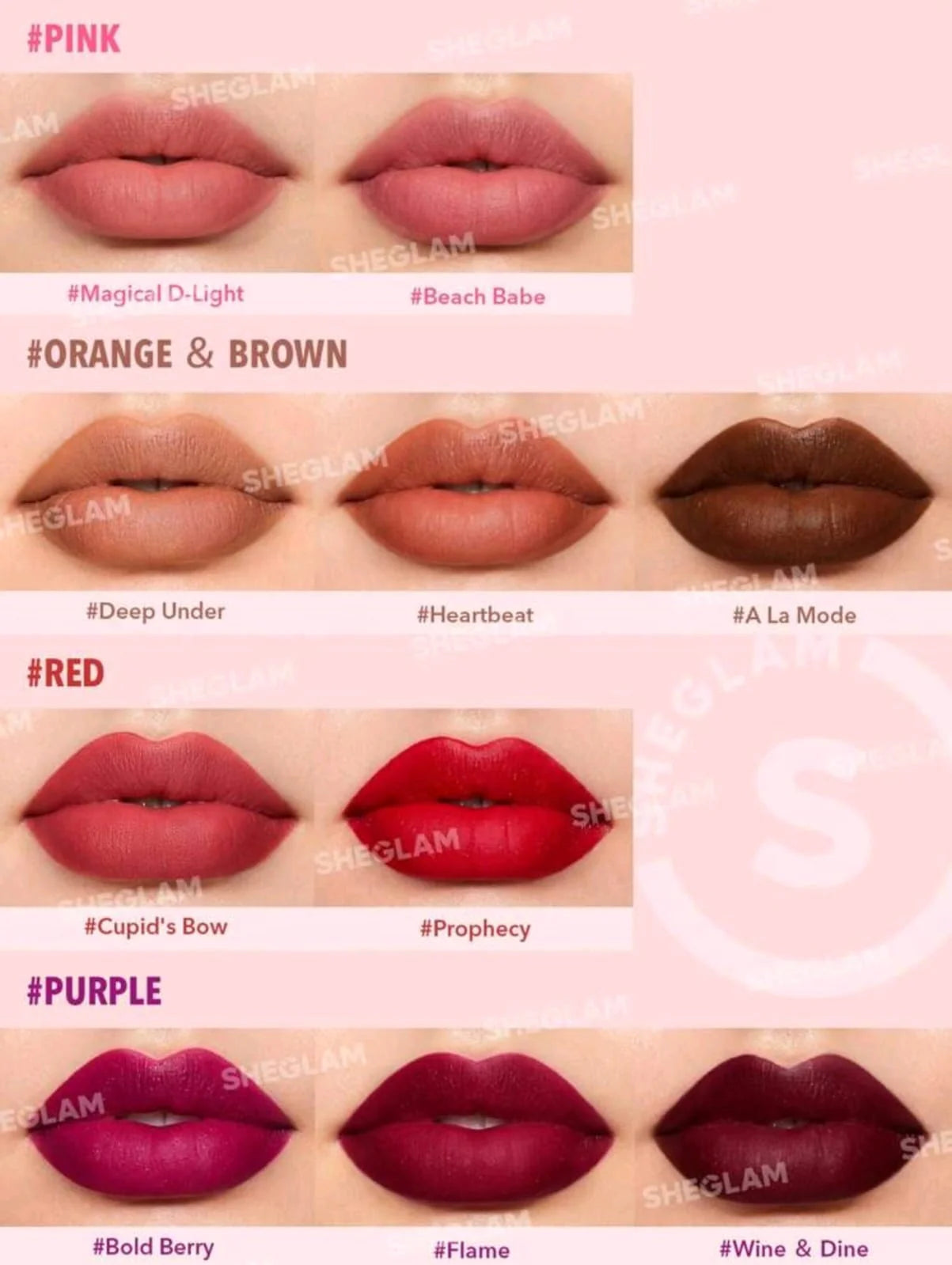 SHEGLAM Starlight Velvet Lipstick packaging