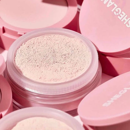 SheGlam powder texture close-up on skin