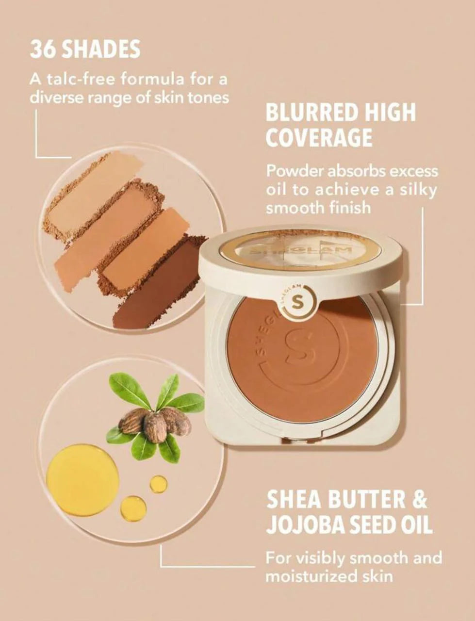 SHEGLAM Skin-Focus High Coverage Powder Foundation